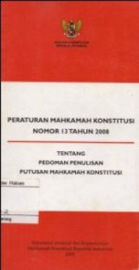 Image of Peraturan Mahkamah Konstitusi Nomor 2008 Tentang Pedoman Penulisan Mahkamah Konstitusi