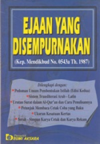 Ejaan yang Disempurnakan (Kep. Mendikbud No. 0543a Th. 1987)